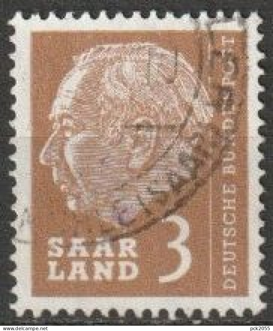 Saarland1957 MiNr.382  O Gestempelt Bundespräsident Theodor Heuss ( A2589 ) - Gebraucht