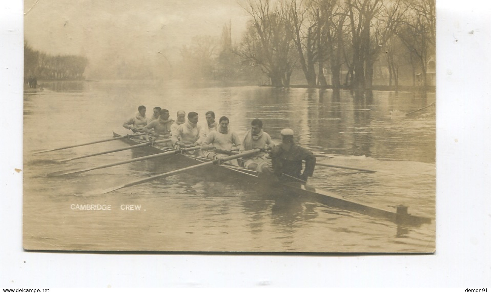 Carte Photo - 1905 GB University- Boat Race - Cambridge Crew - Aviron - - Roeisport