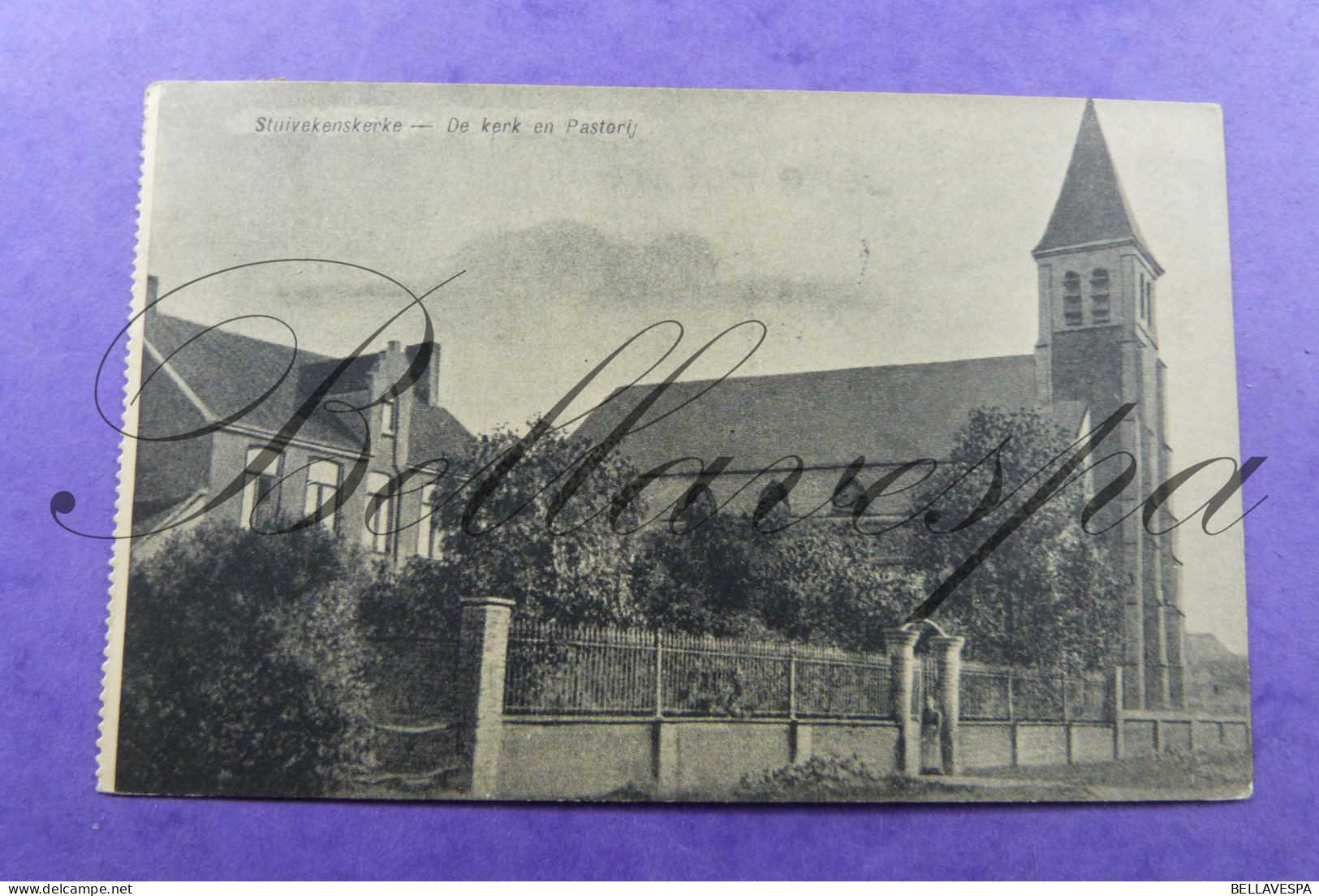 Stuivekenskerke Kerk En Pastorij 1927 - Diksmuide