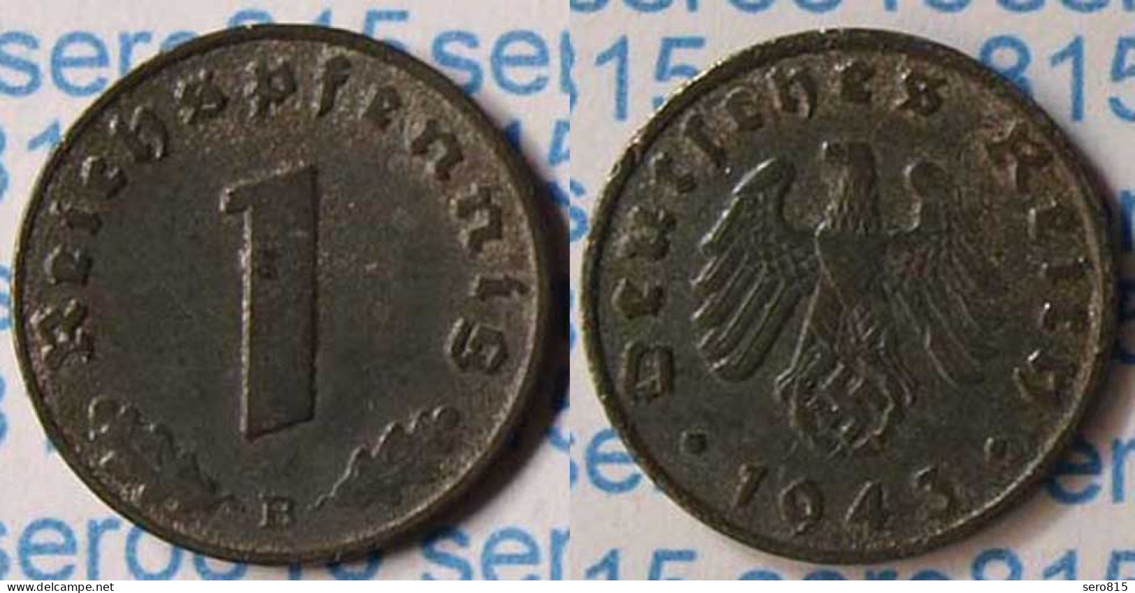 1 Reichspfennig 1943 B - 3. Reich Jäger Nr. 369 Zink  (p645 - 1 Reichspfennig