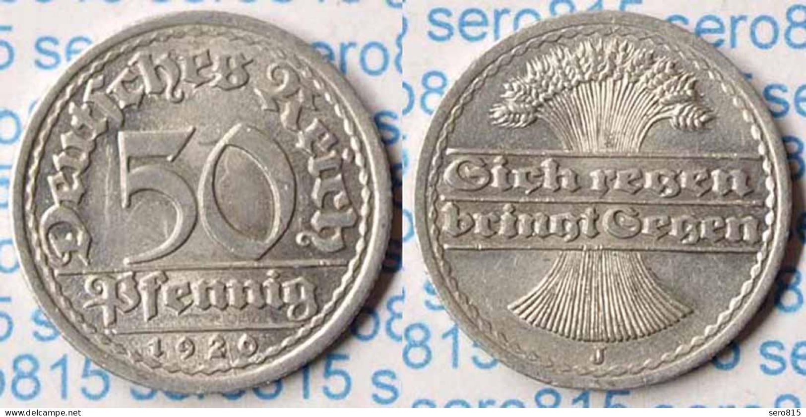 50 Pfennig 1920 J Deutsches Reich Weimar Jäger Nr. 301 (p709 - 50 Rentenpfennig & 50 Reichspfennig