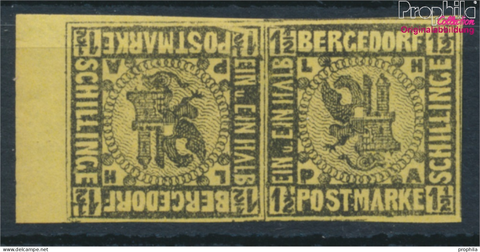 Bergedorf 3ND K Kehrdruckpaar Neu- Bzw. Nachdruck Postfrisch 1887 Wappen (10339045 - Bergedorf