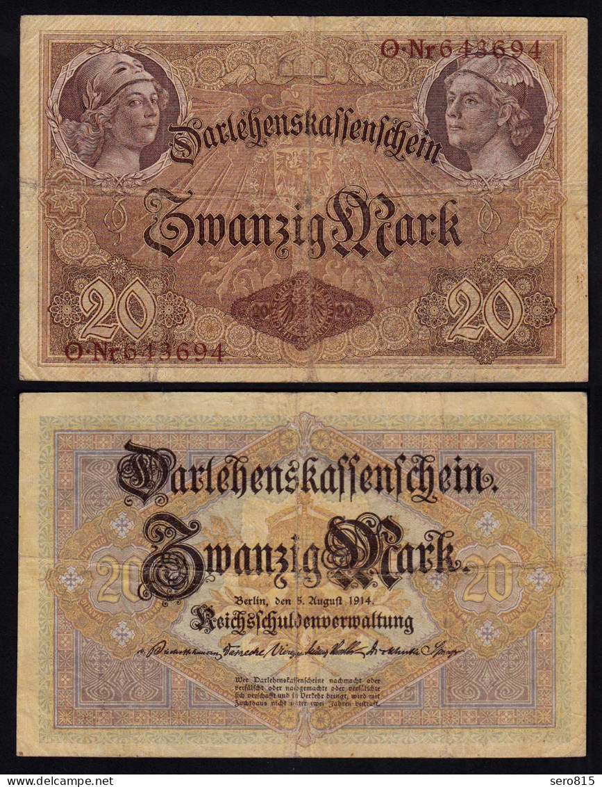 Darlehnskassenschein 20 MARK 1914 Ro 49a F+ (4+)   (26175 - Sonstige & Ohne Zuordnung