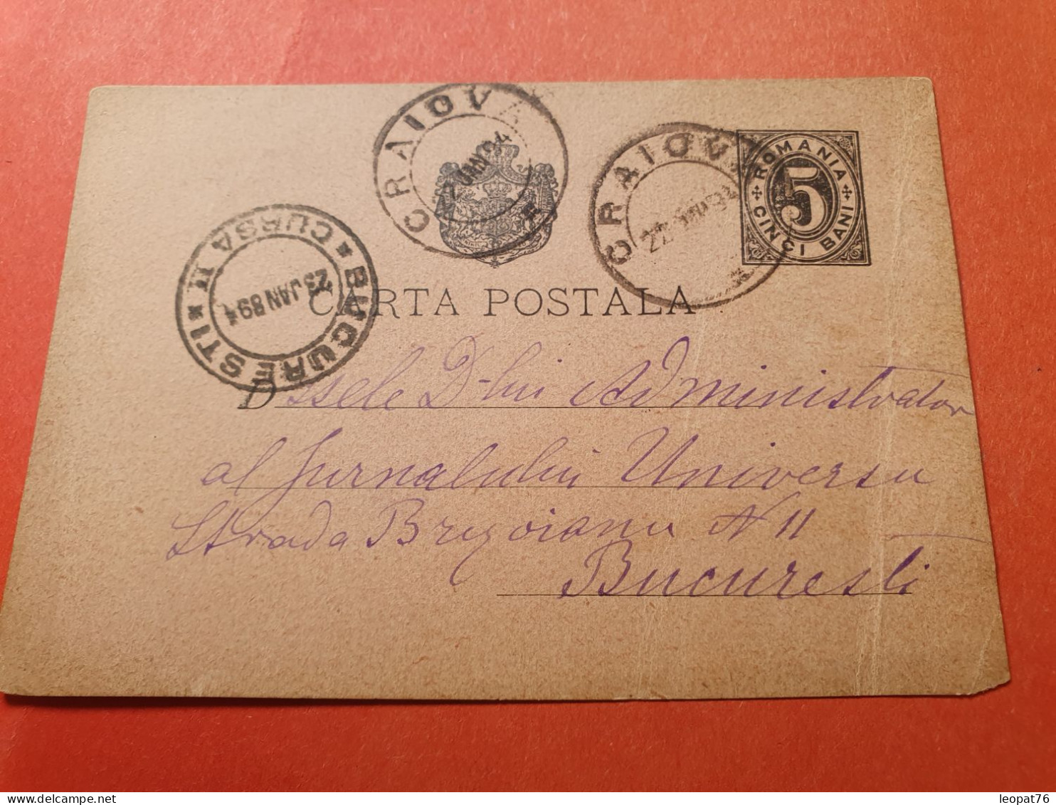 Roumanie - Entier Postal De Craiov Pour Bucarest En 1894 - Réf 3377 - Postal Stationery