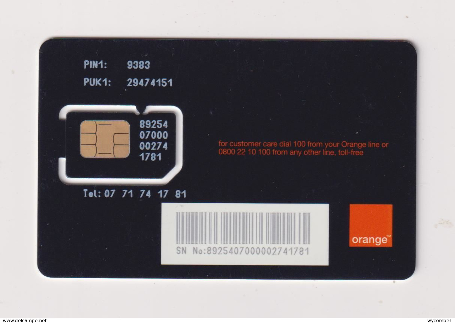 KENYA  - Orange Hello Unused Chip SIM Phonecard - Kenya