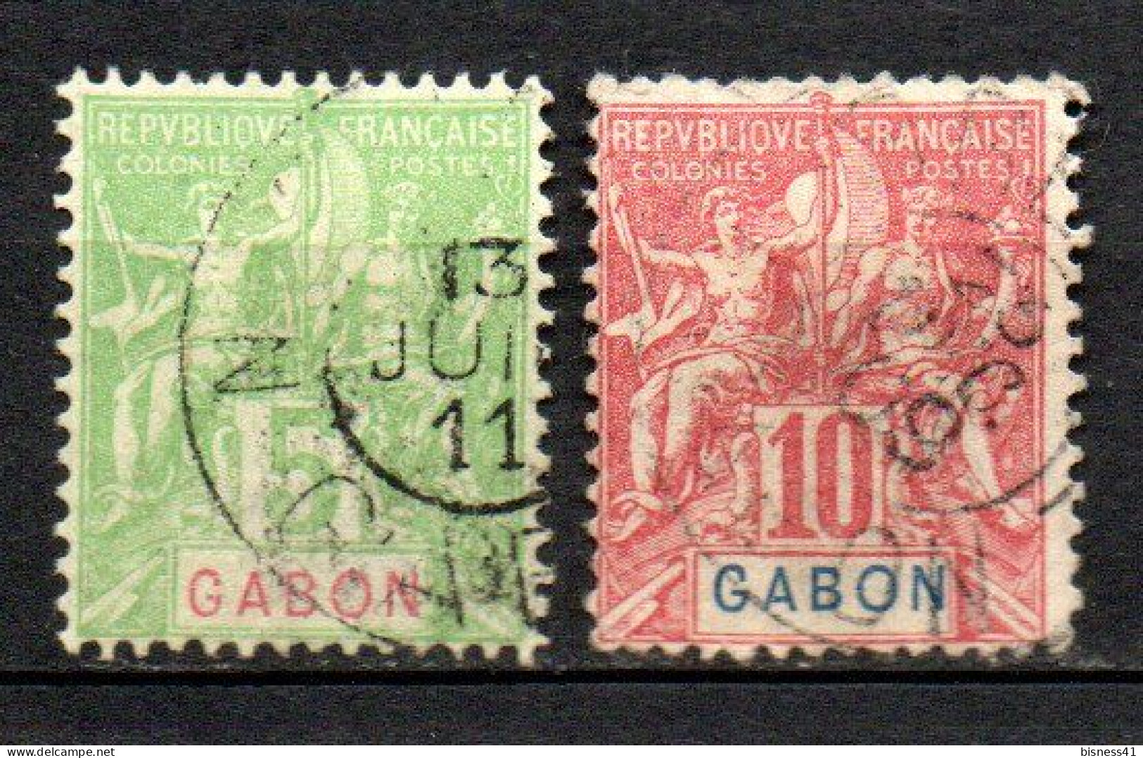 Col40 Colonie Gabon 1904 N° 19 & 20 Oblitéré Cote 15,00€ - Usati