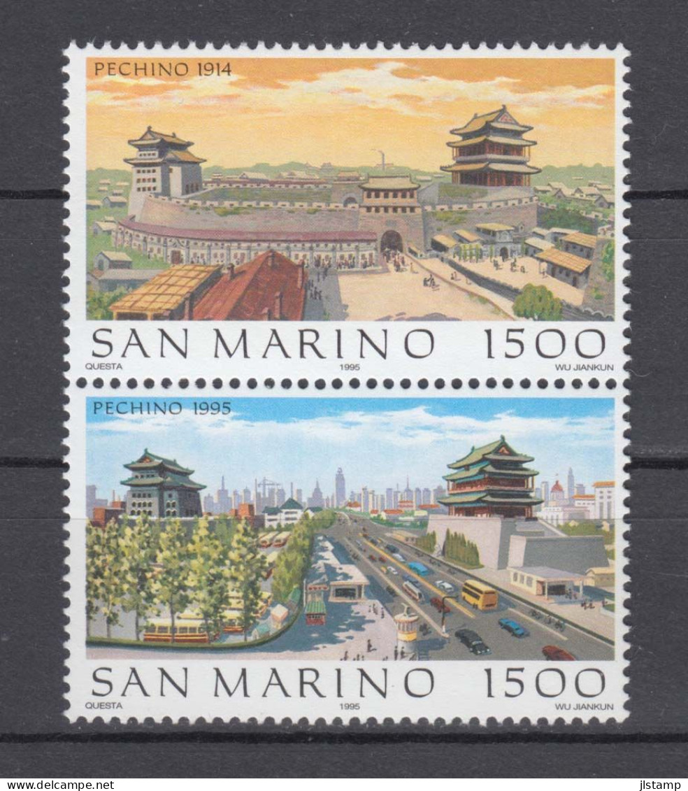 San Marino 1995 City Of Beijing China,Scott#1339-1340,MNH,OG,VF - Nuovi