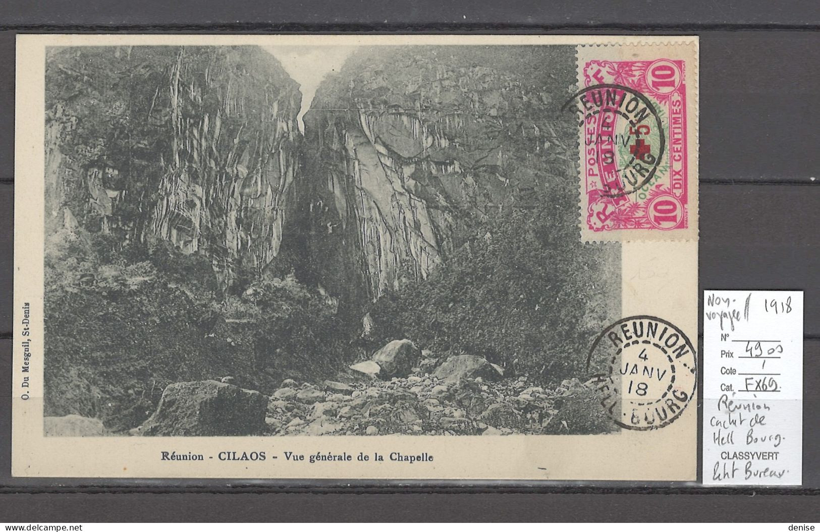 Réunion - CP - Bureau De Hell Bourg - 1918 - Storia Postale