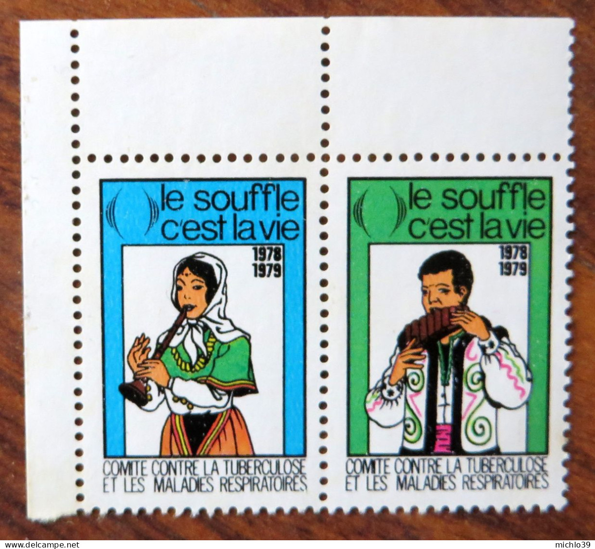 Le Souffle C'est La Vie - 1978-1979 - PAS DE VALEUR MENTIONNEE ! Deux Timbres Non Détachés En TBE - Tuberkulose-Serien