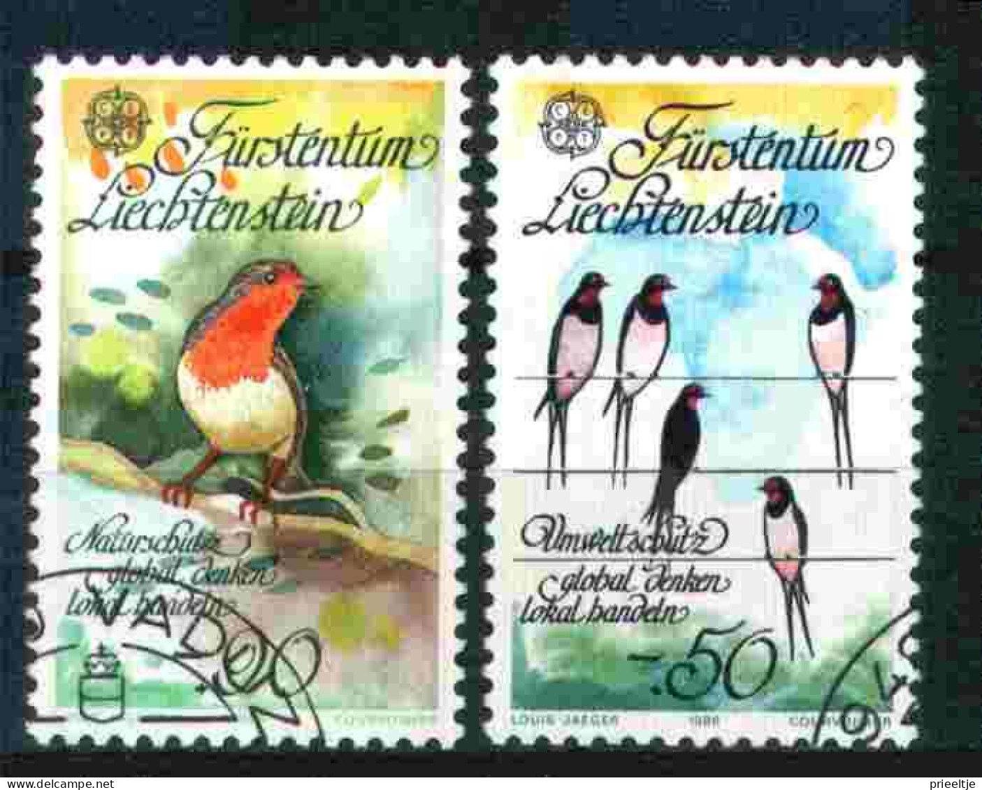 Liechtenstein 1986 Europa Birds Y.T. 834/835 (0) - Gebruikt