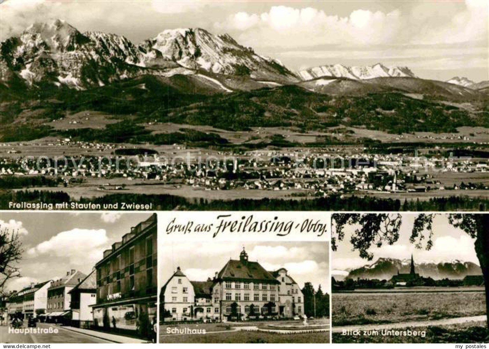 72875753 Freilassing Panorama Mit Staufen Und Zwiesel Untersberg Hauptstrasse Sc - Freilassing