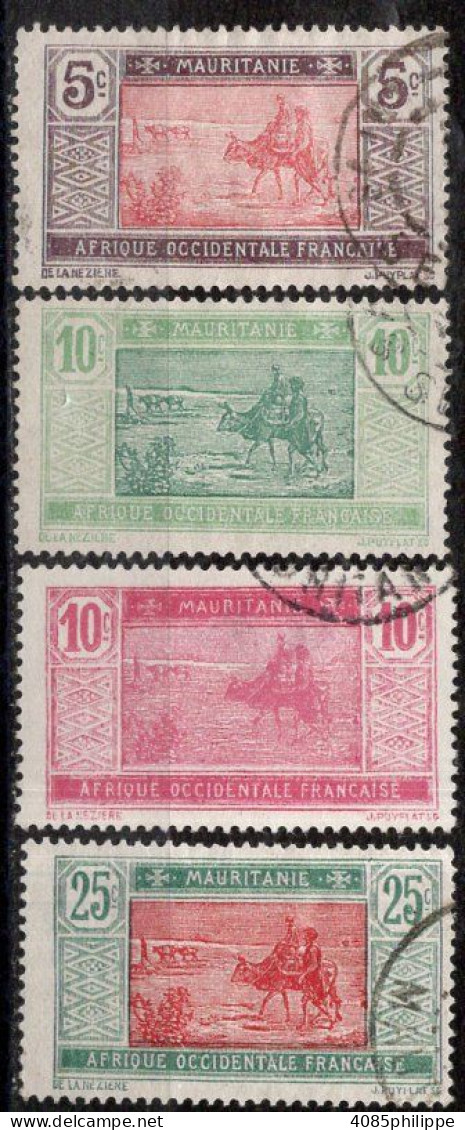 Mauritanie Timbres-poste N°39 à 42 Oblitérés TB Cote : 2€25 - Oblitérés