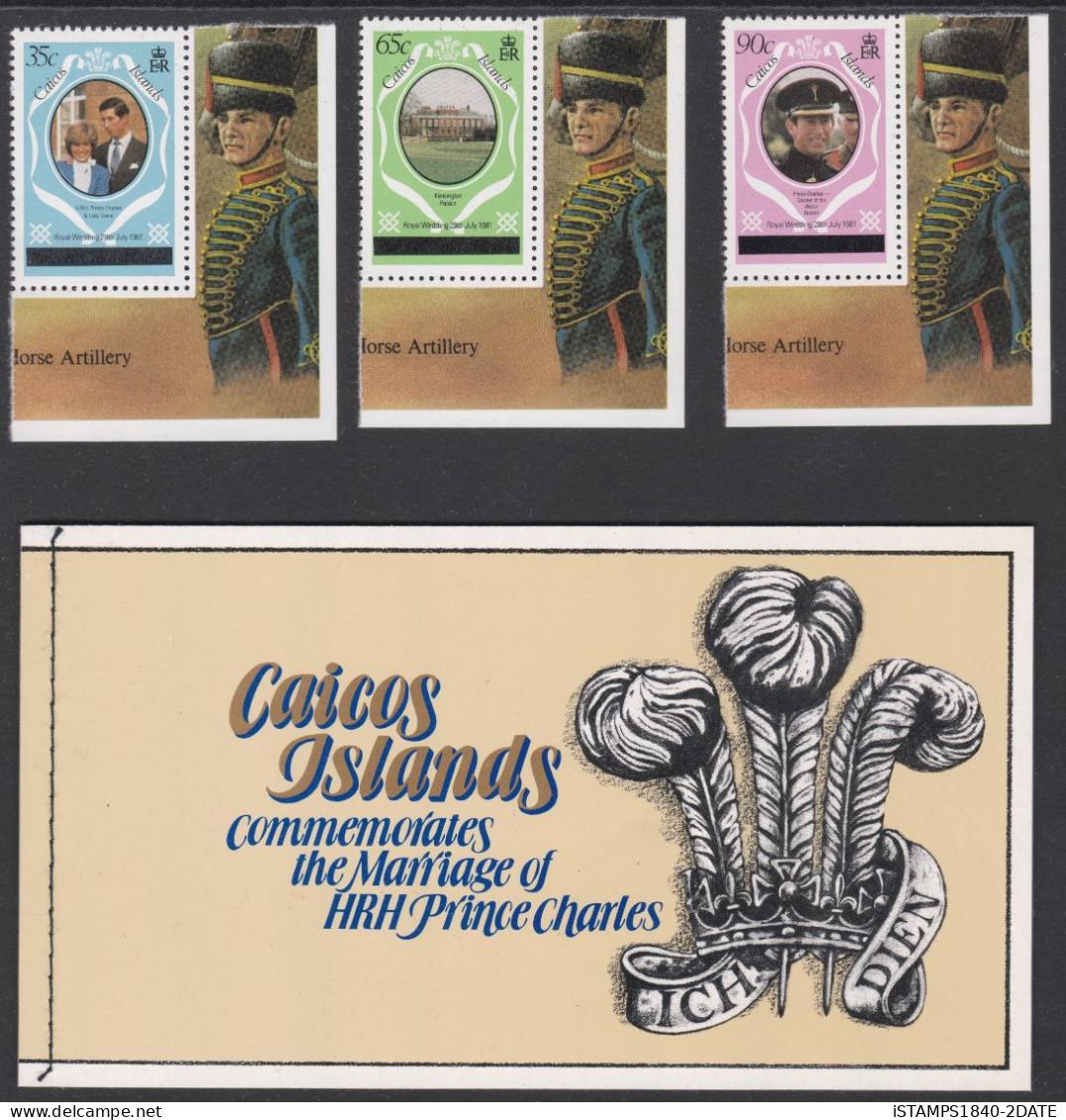 00732/  Caicos Islands 1981 HRH Price Charles Wedding MNH Margin Set + Booklet - Turks & Caicos (I. Turques Et Caïques)