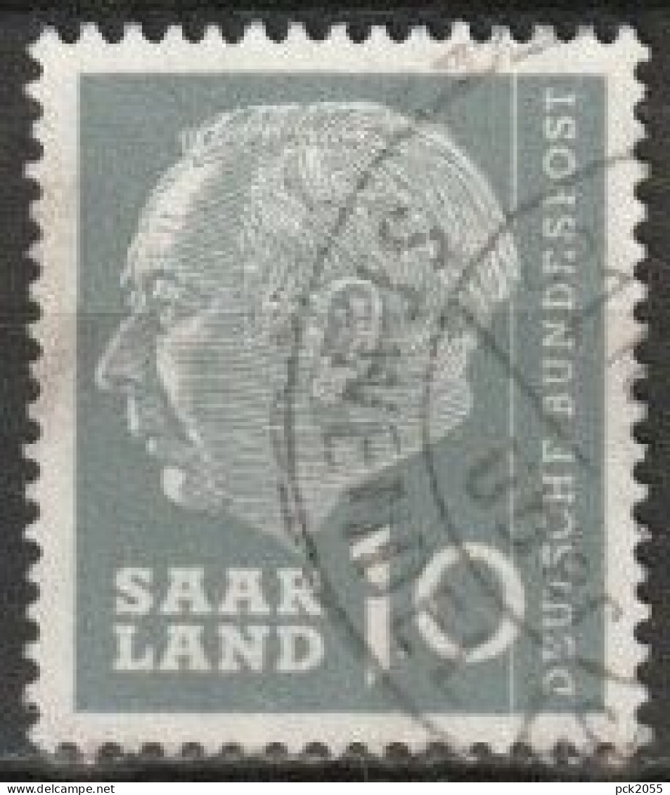 Saarland1957 MiNr.386  O Gestempelt Bundespräsident Theodor Heuss ( A2935 ) - Gebraucht