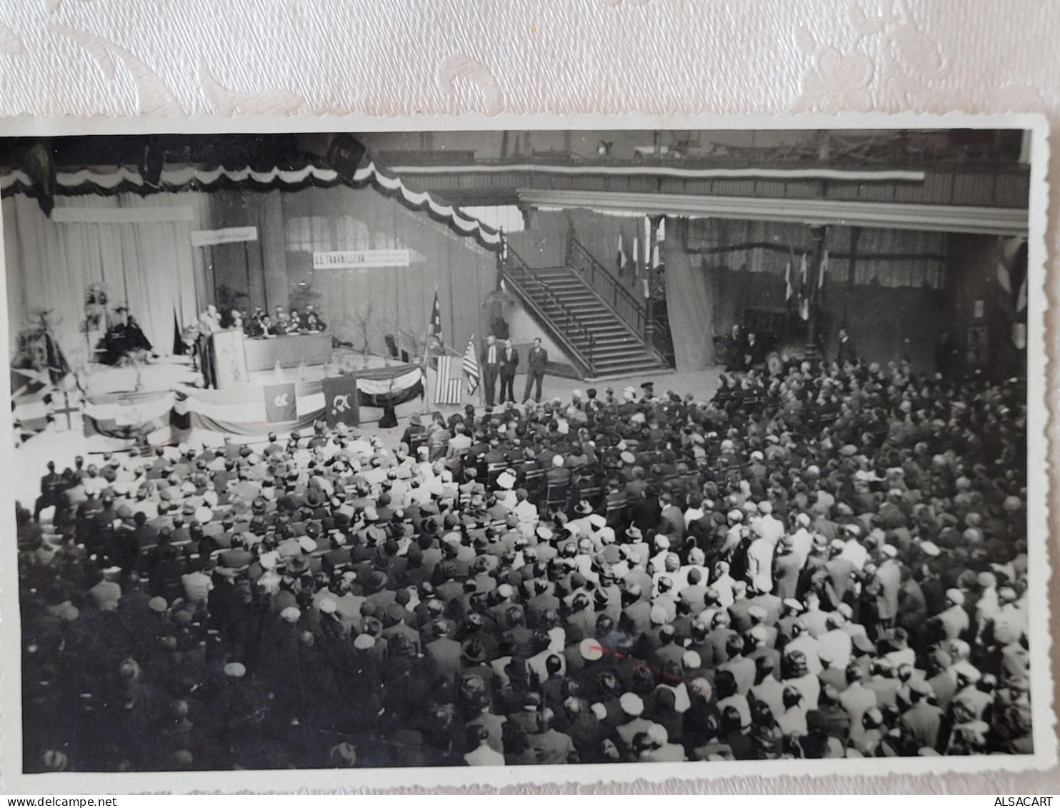 Carte Photo Meeting Politique , Drapeau Americain , Russe - Non Classés