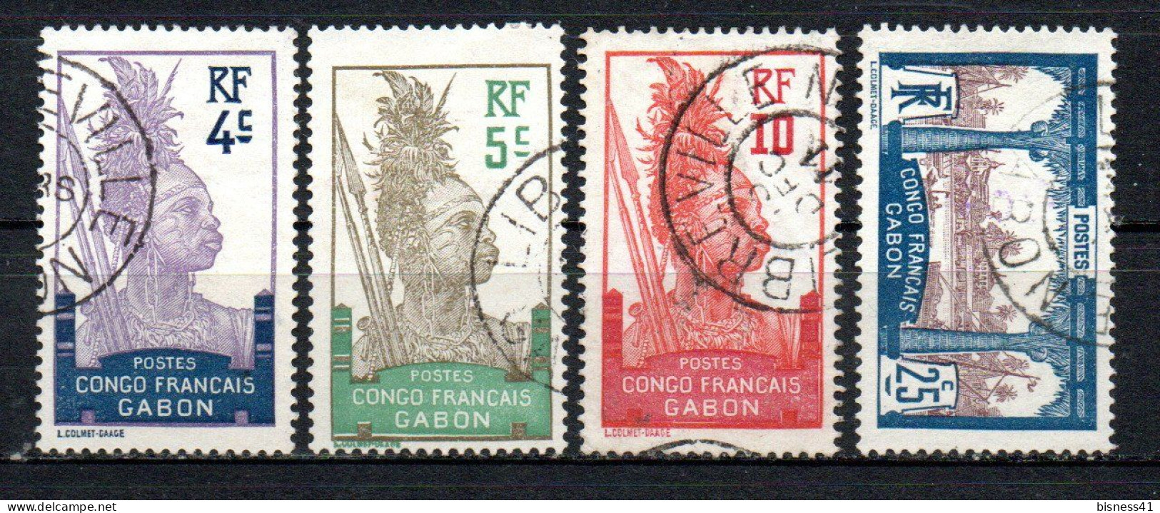 Col40 Colonie Gabon 1910 N° 35 à 37 + 39 Oblitéré Cote 23,00€ - Usati