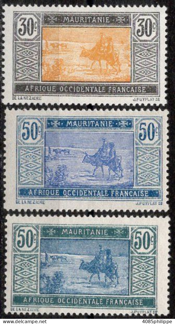 Mauritanie Timbres-poste N°44* à 46* Neufs Charnières TB Cote : 2€50 - Neufs