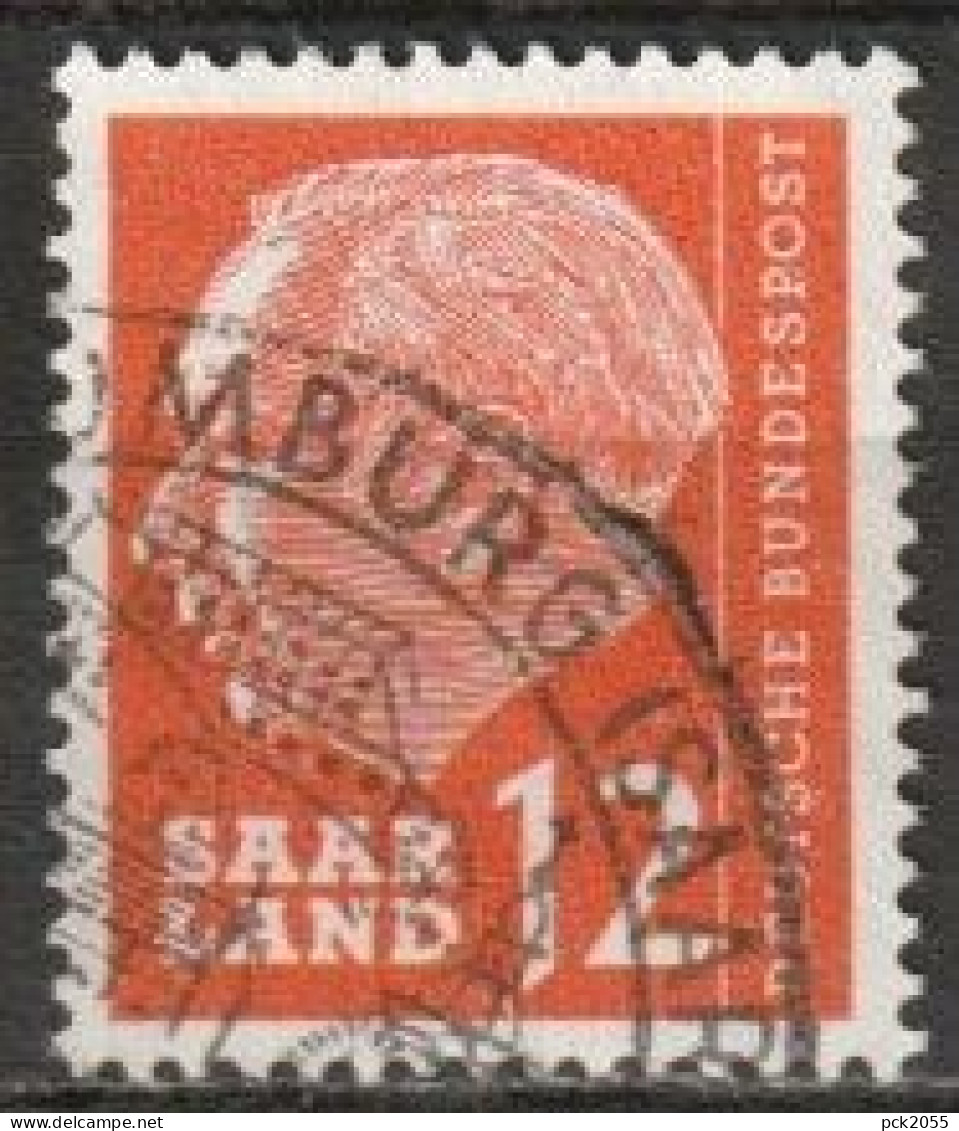 Saarland1957 MiNr.387  O Gestempelt Bundespräsident Theodor Heuss ( A3053 ) - Gebruikt