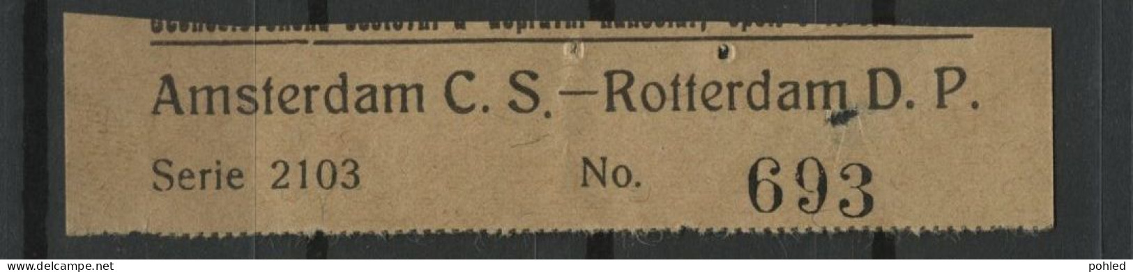 01243*AMSTERDAM C.S.-ROTTERDAM D.P.*VERY SPECIAL TRAVEL AGENCY OLD RAILWAY TICKET - Europe