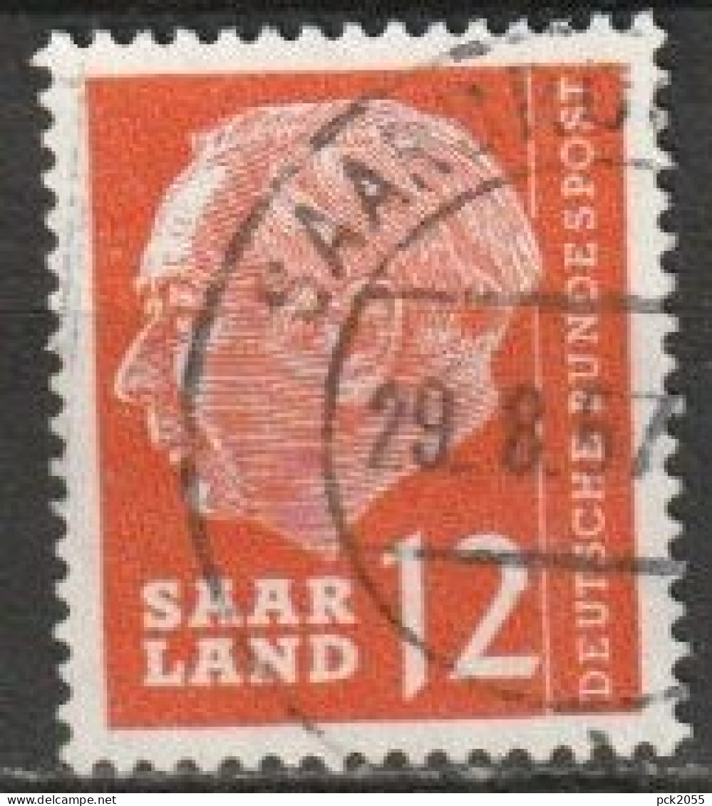 Saarland1957 MiNr.387  O Gestempelt Bundespräsident Theodor Heuss ( A3054 ) - Gebraucht