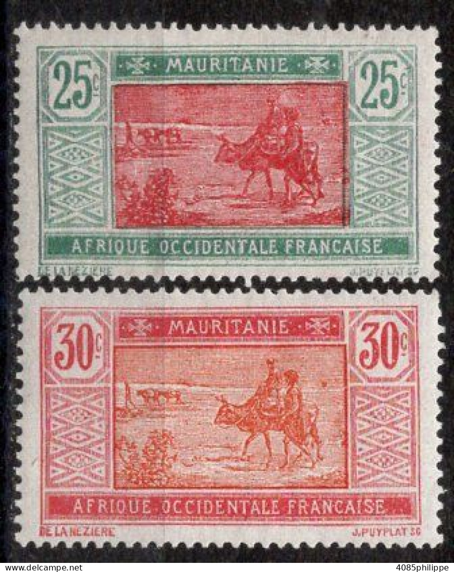 Mauritanie Timbres-poste N°42* & 43* Neufs Charnières TB Cote : 3€00 - Neufs