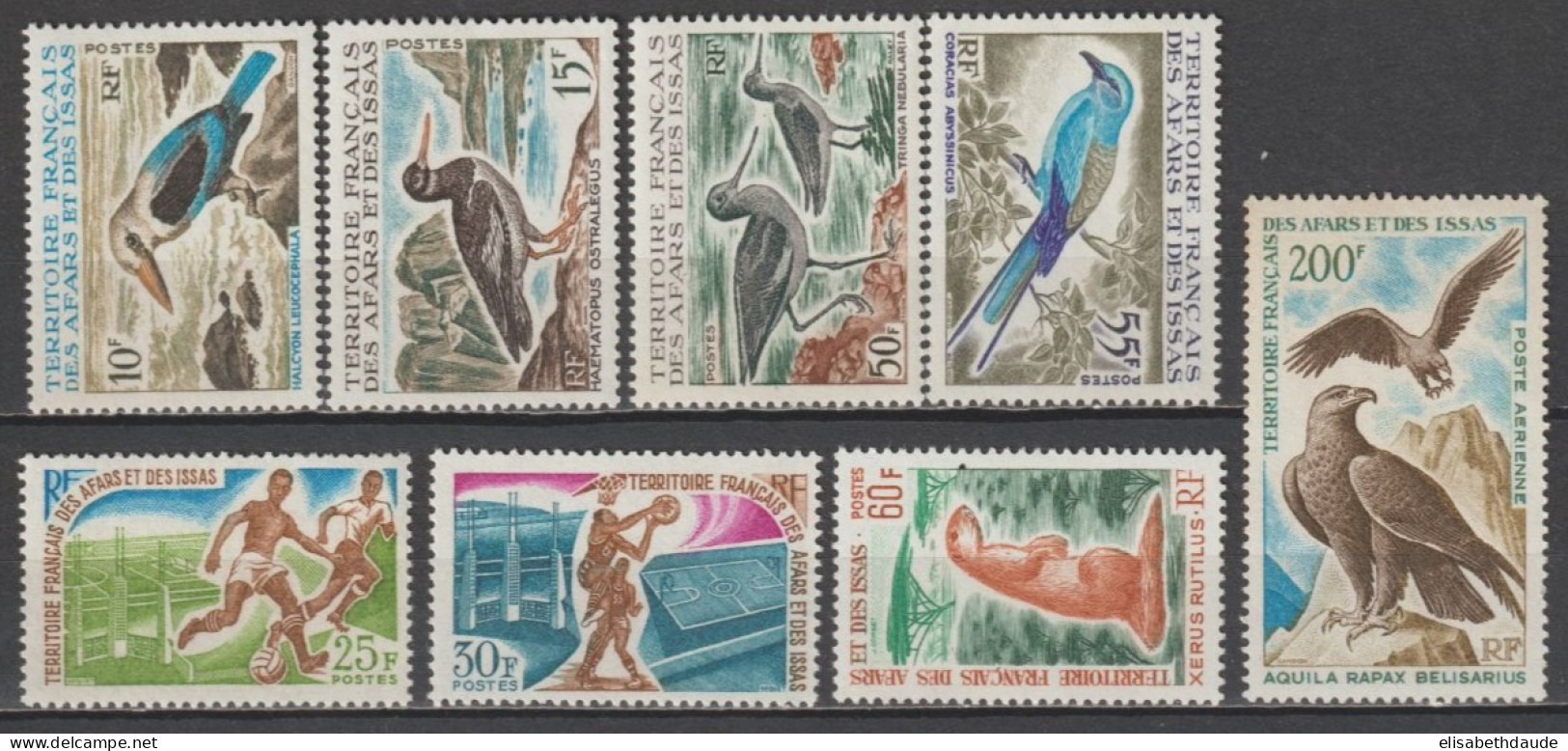 AFARS ET ISSAS - 1967 - ANNEE COMPLETE AVEC POSTE AERIENNE YVERT N°329/335 + A56 ** MNH - COTE = 112 EUR. - Unused Stamps