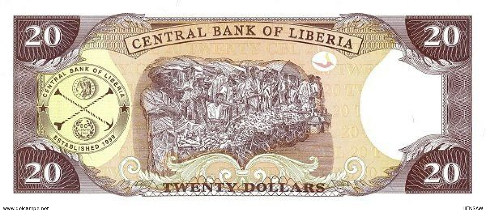 LIBERIA 20  DOLLARS 2011 P 28g UNC NEW NUEVO - Liberia