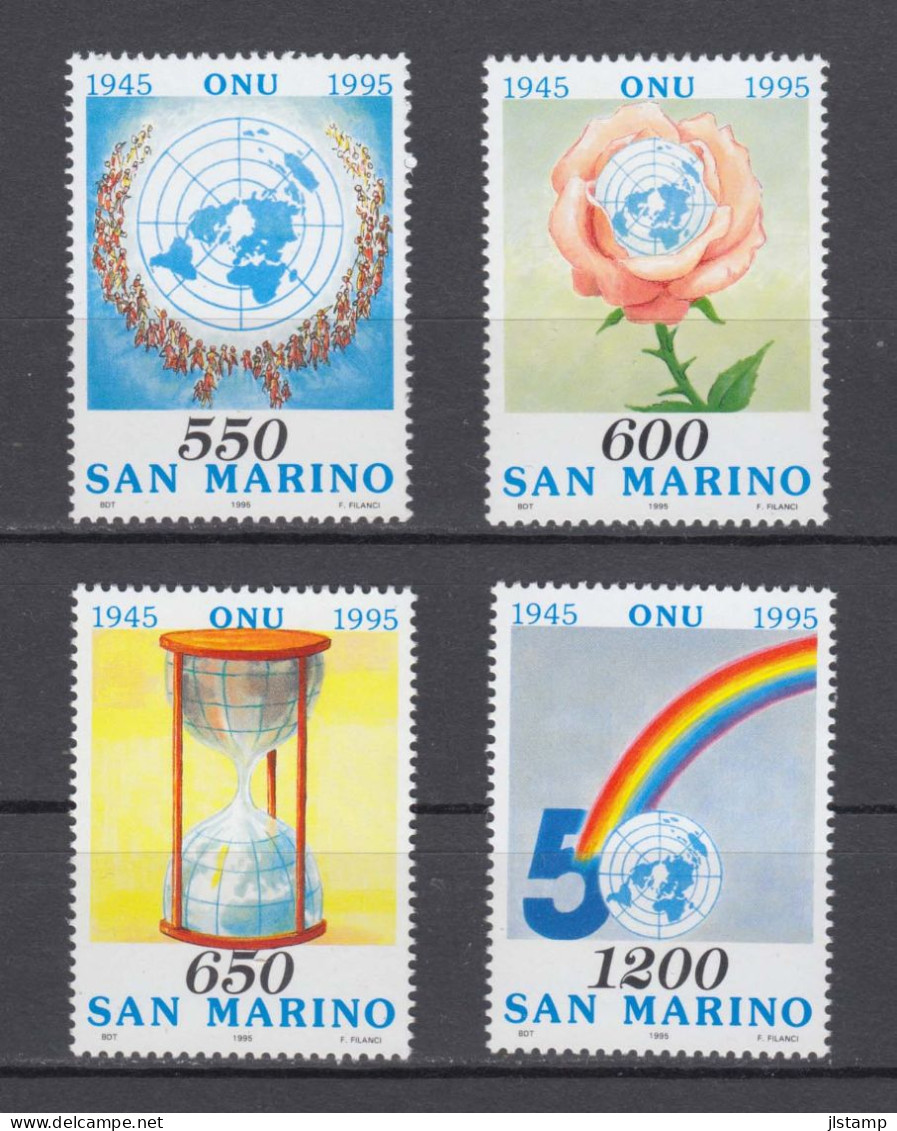 San Marino 1995 UN 50 Anniv.,Scott#1324-1327,MNH,OG,VF - Nuovi