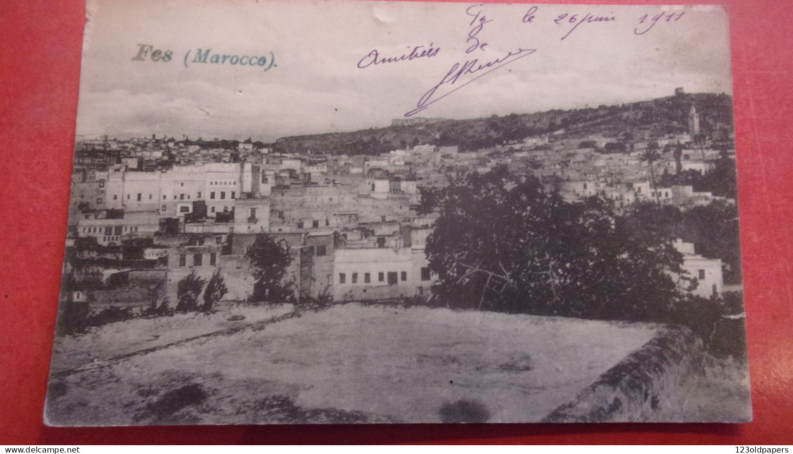 FES  MAROCCO CACHET TRESOR  POSTE  1911  CORPS DE DEBARQUEMENT CASABLANCA CMDT RUEF - Fez (Fès)