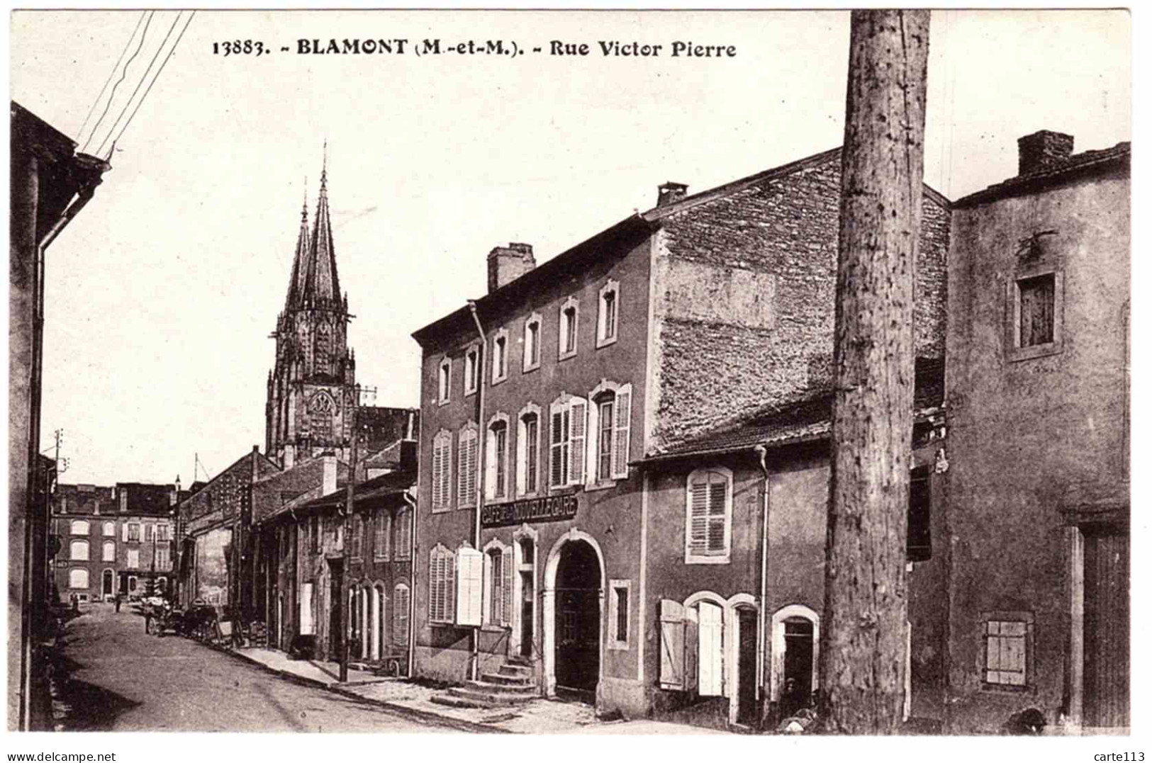 54 - B23550CPA - BLAMONT - Rue Victor Pierre - Café De La Nouvelle Gare - Parfait état - MEURTHE-ET-MOSELLE - Blamont