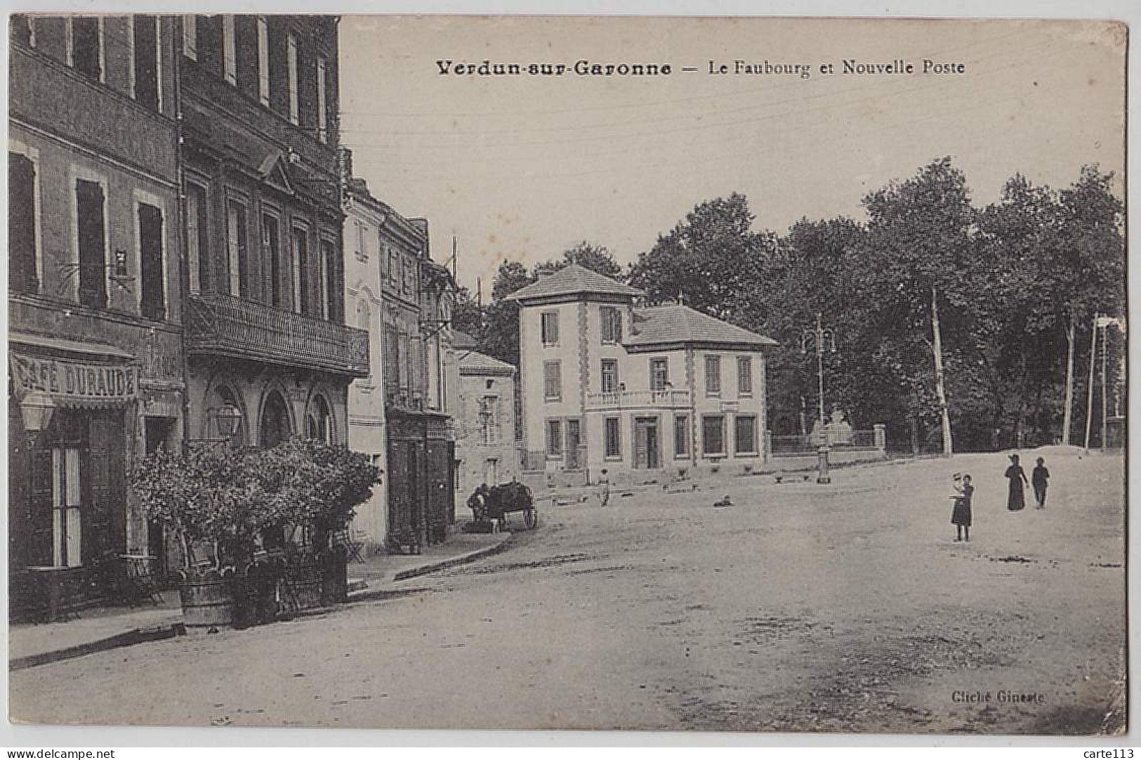 82 - B31523CPA - VERDUN SUR GARONNE - Faubourg Et Nouvelle Poste - Cafe DURAUDE - Très Bon état - TARN-ET-GARONNE - Verdun Sur Garonne