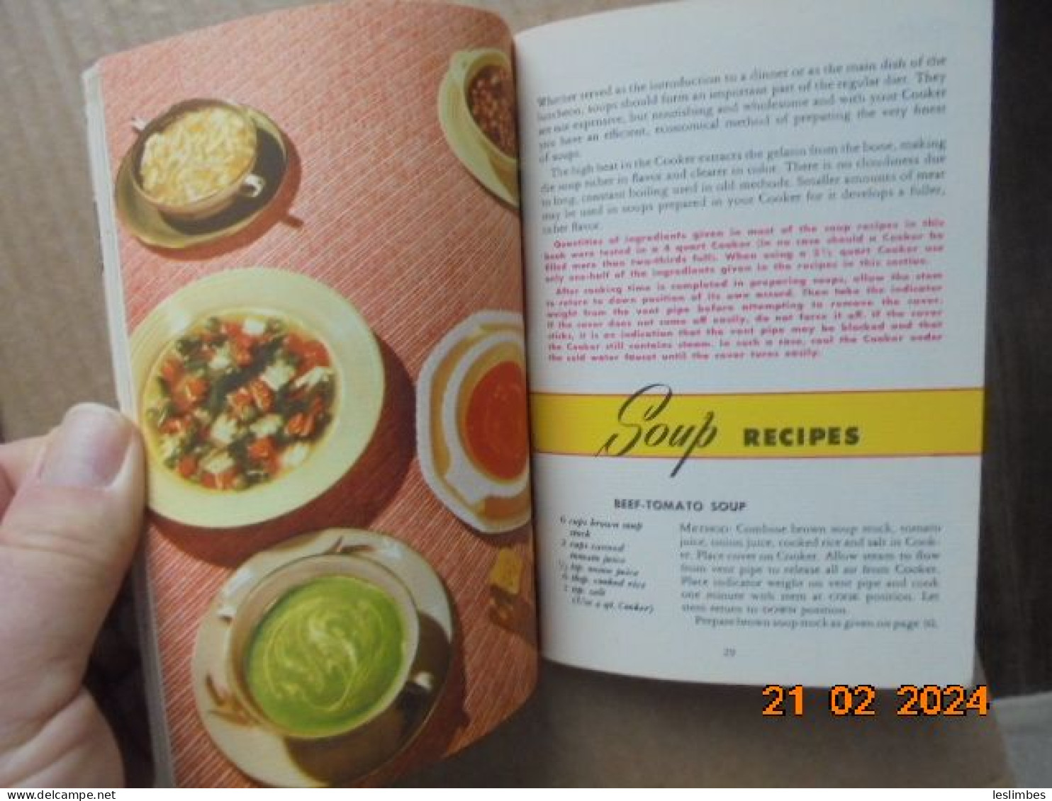 National Presto Cooker (Model '40') Recipe Book : Instructions And Cooking Time Tables 1947 - Américaine