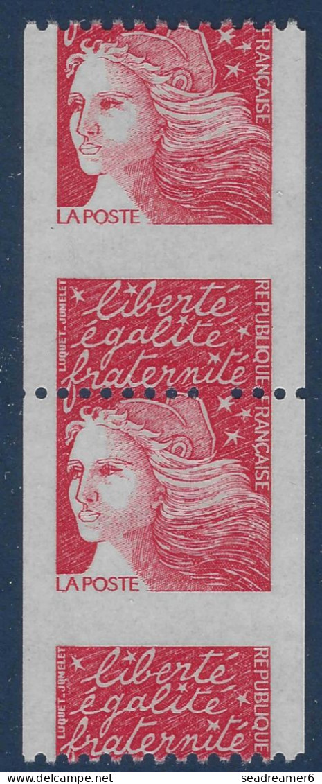 France Liberté Marianne Du 14 Juil N°3418I & J** TVP Rouge De Roulette Avec N° Rouge à Normal Variété Piquage à Cheval - 1997-2004 Marianne (14. Juli)