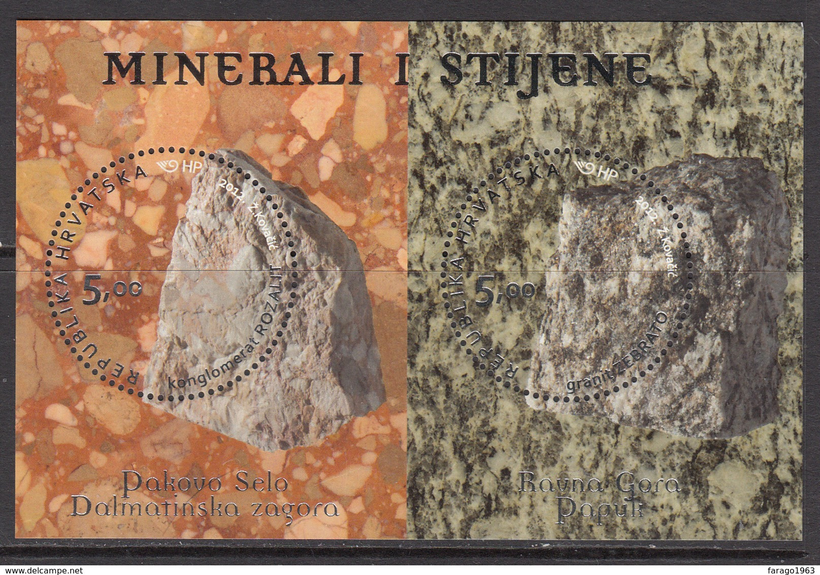 2012 Croatia Minerals Souvenir Sheet MNH - Minerals