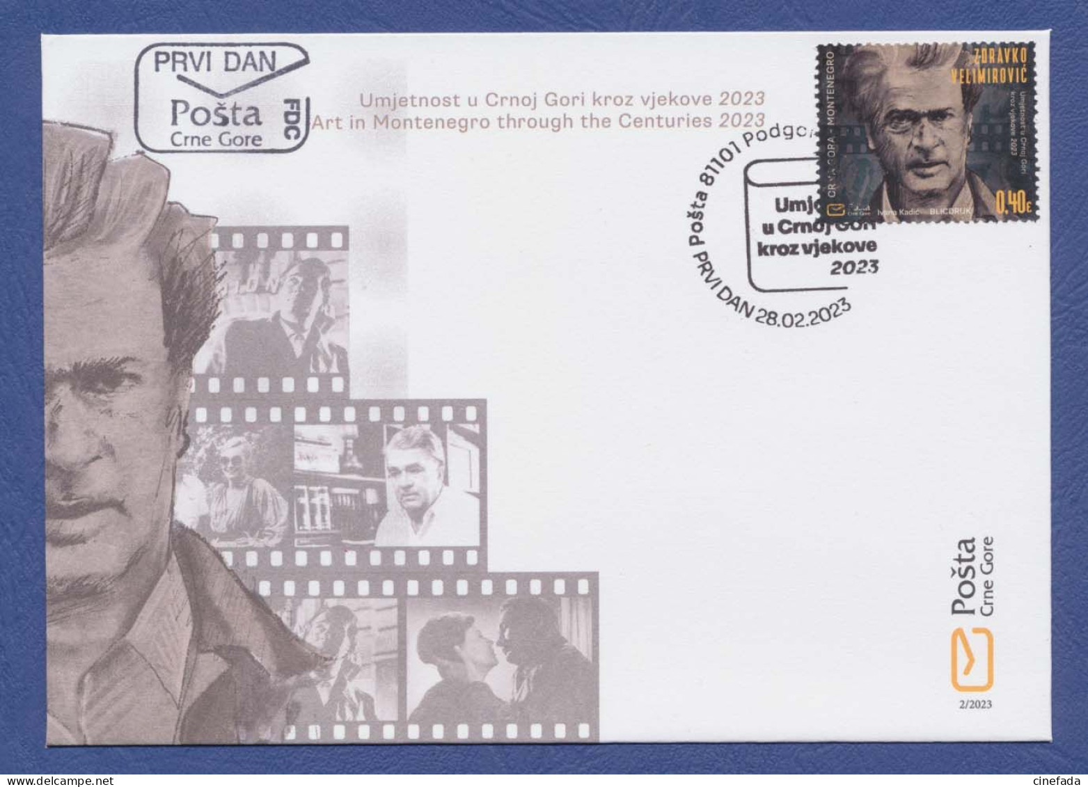 MONTENEGRO FDC Zdravko Velimirović.  Réalisareur Et Scénariste Yougoslave. Cinéma, Film, Movie. - Cinema