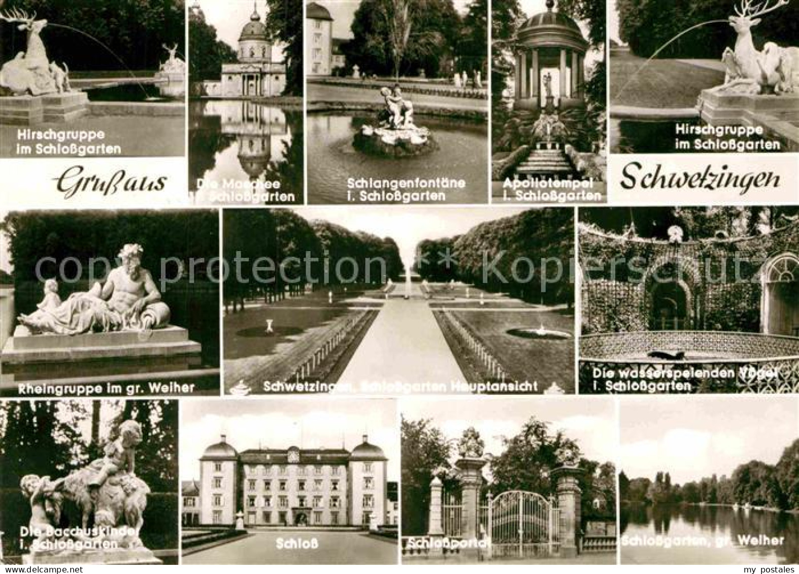 72871233 Schwetzingen Schlossgarten Hirschgruppe Apollotempel  Schwetzingen - Schwetzingen