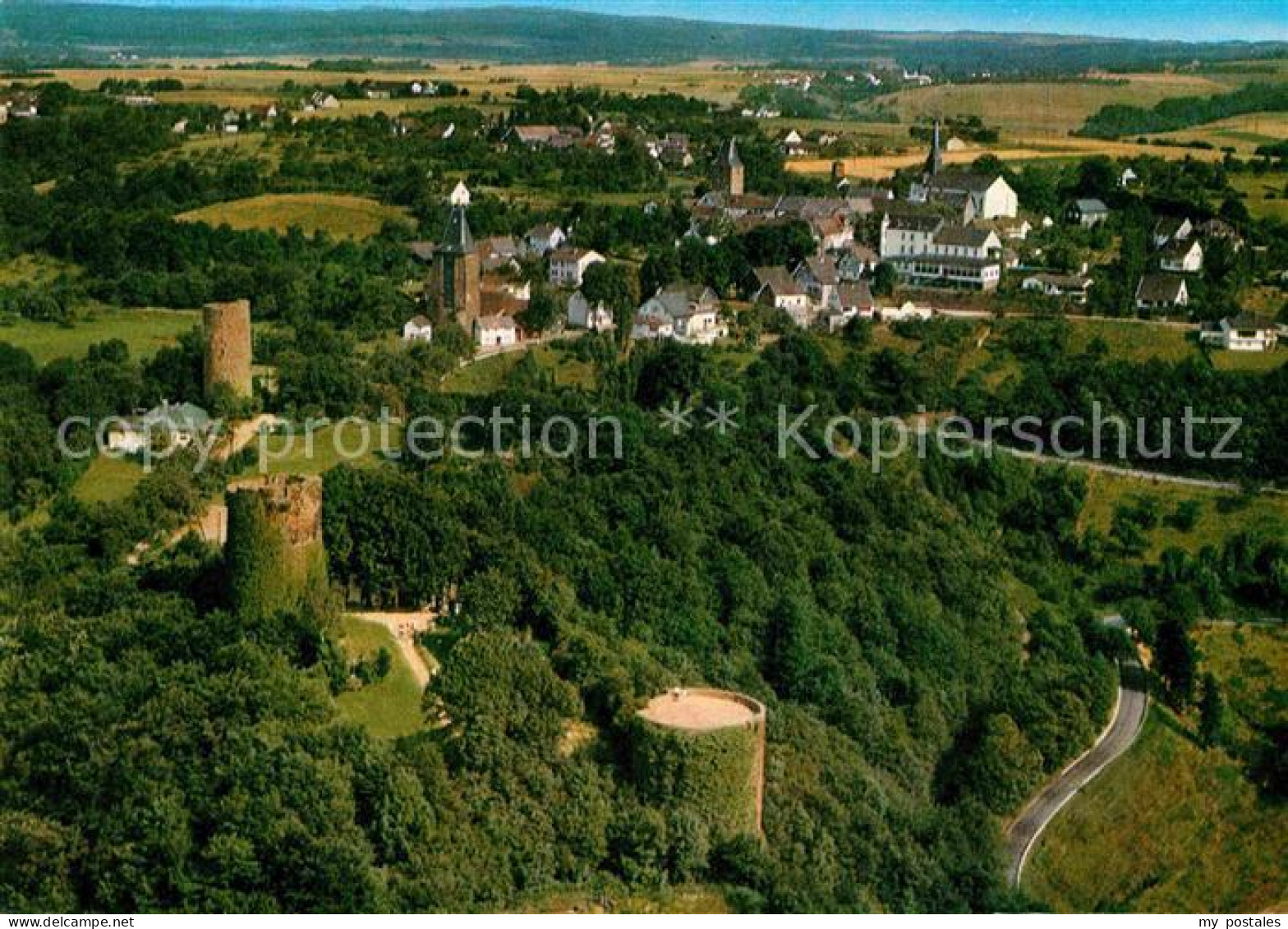 72870437 Blankenberg Sieg Fliegeraufnahme Burgruinen Hennef (Sieg) - Hennef