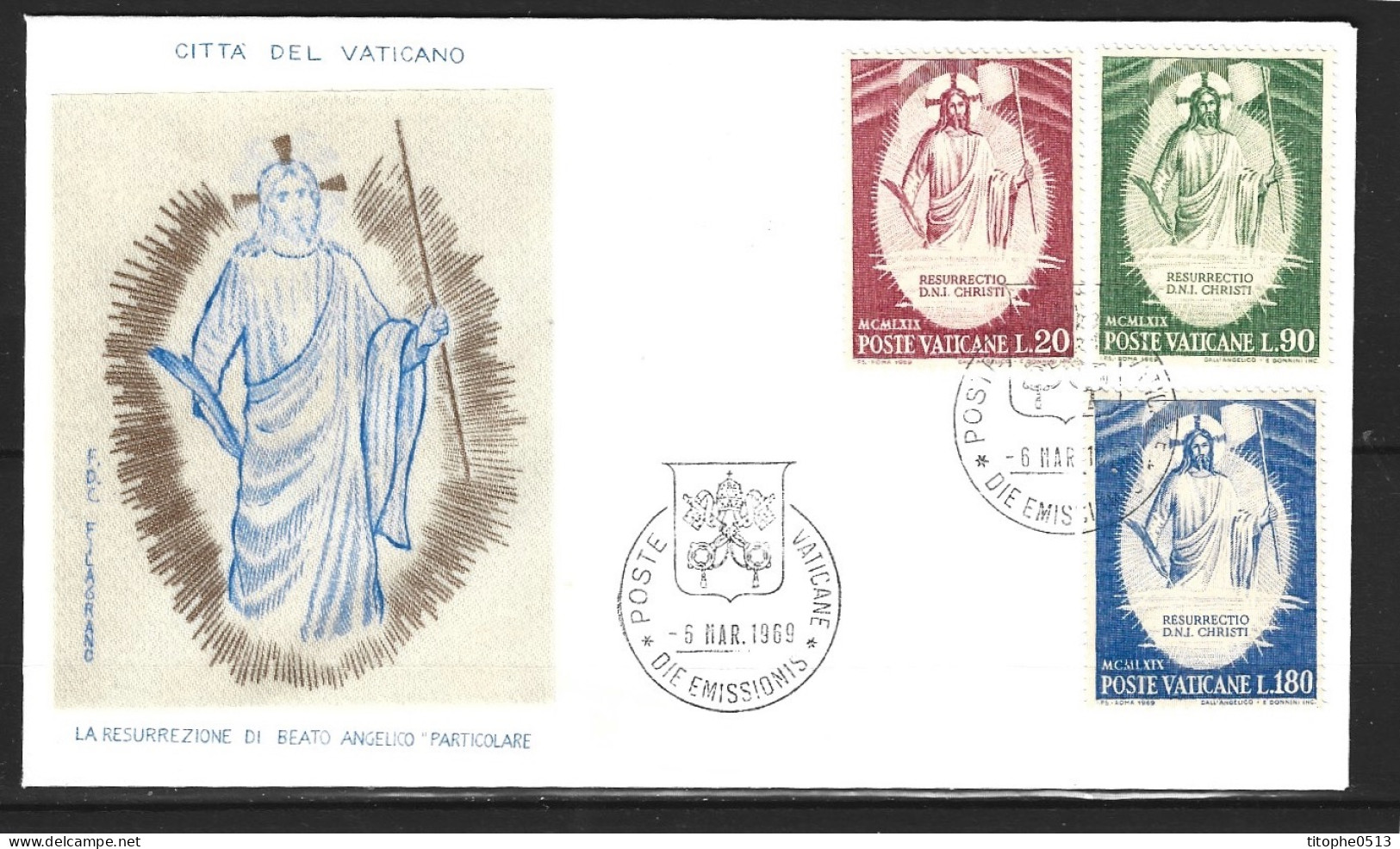 VATICAN. N°485-7 Sur Enveloppe 1er Jour De 1969. La Résurrection. - Pâques