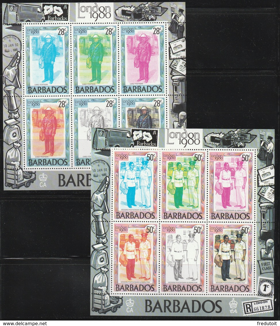 BARBADES - 2 BLOCS  N° 14/5 ** (1980) "London 1980" - Barbados (1966-...)