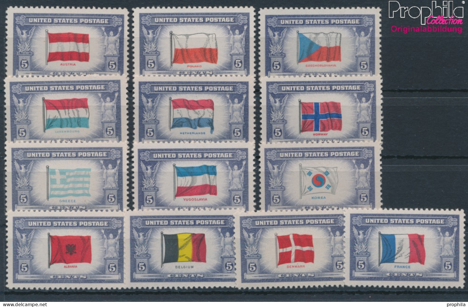 USA 512-524 (kompl.Ausg.) Postfrisch 1943 Flaggen (10339040 - Unused Stamps