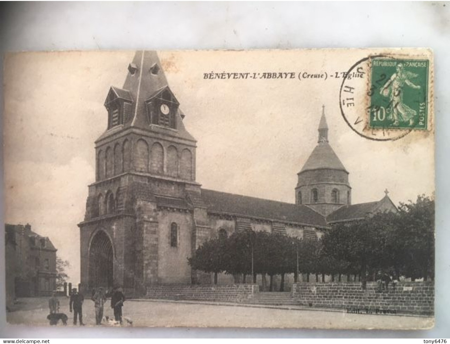 Bénévent-l'abbaye-l'église- écrite 1922 Timbré Semeuse Cachet Entier état Tres Bon - Benevent L'Abbaye