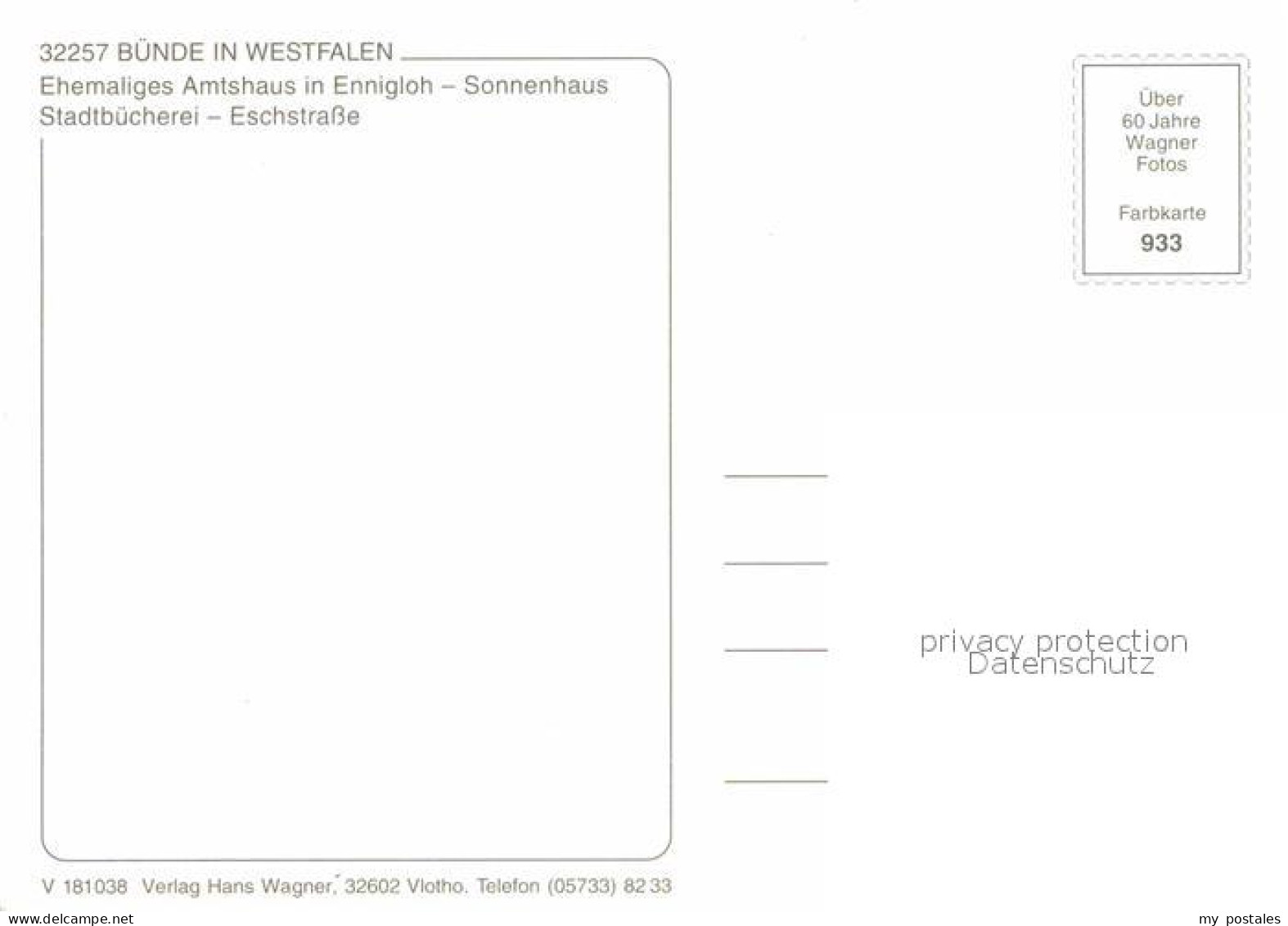 72869533 Buende Westfalen Amtshaus In Ennigloh Sonnenhaus Eschstrasse Stadtbuech - Bünde