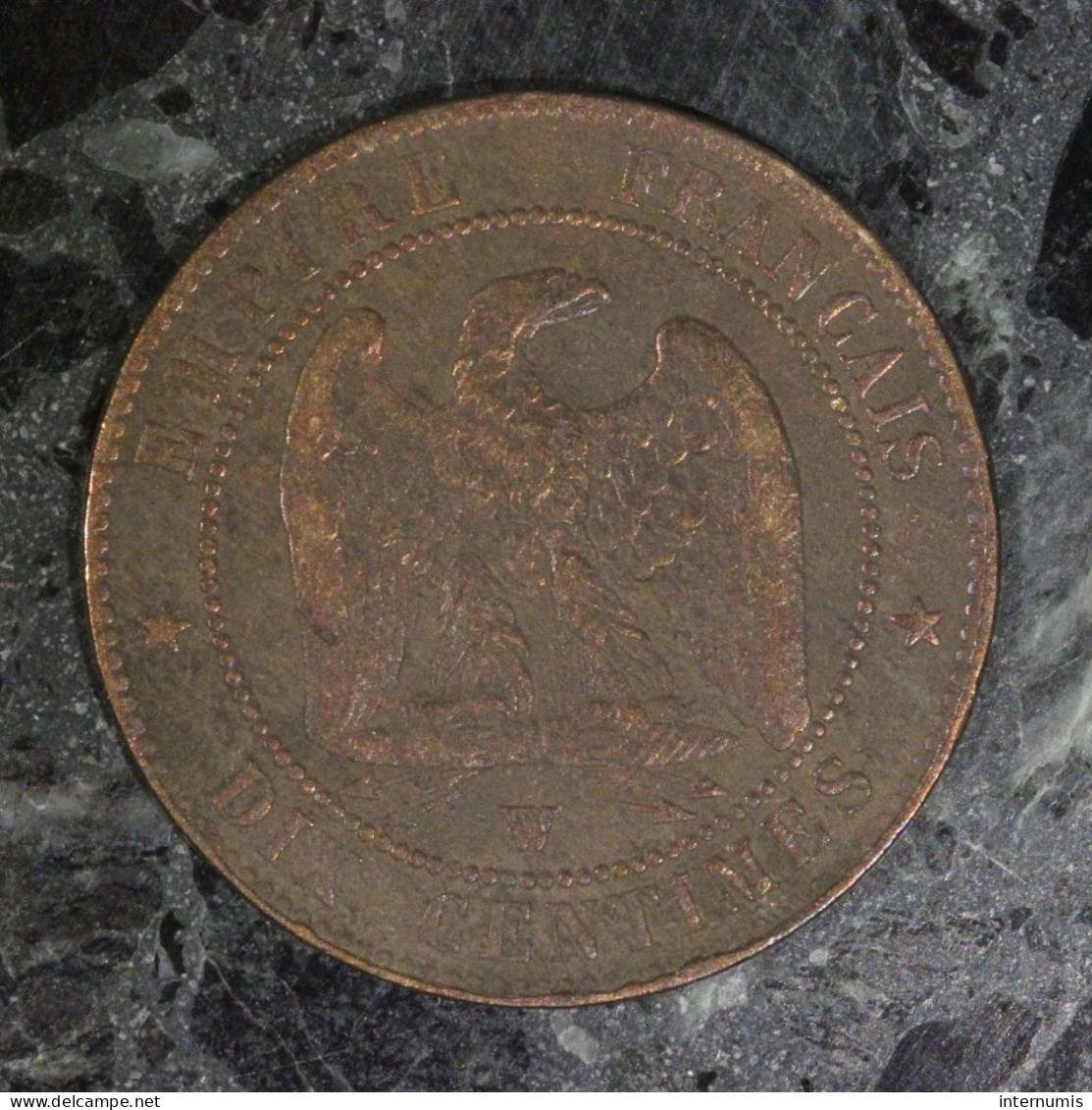  France, Napoleon III, 10 Centimes, 1854, Lille, Bronze, TB+ (VF),
KM# - 10 Centimes