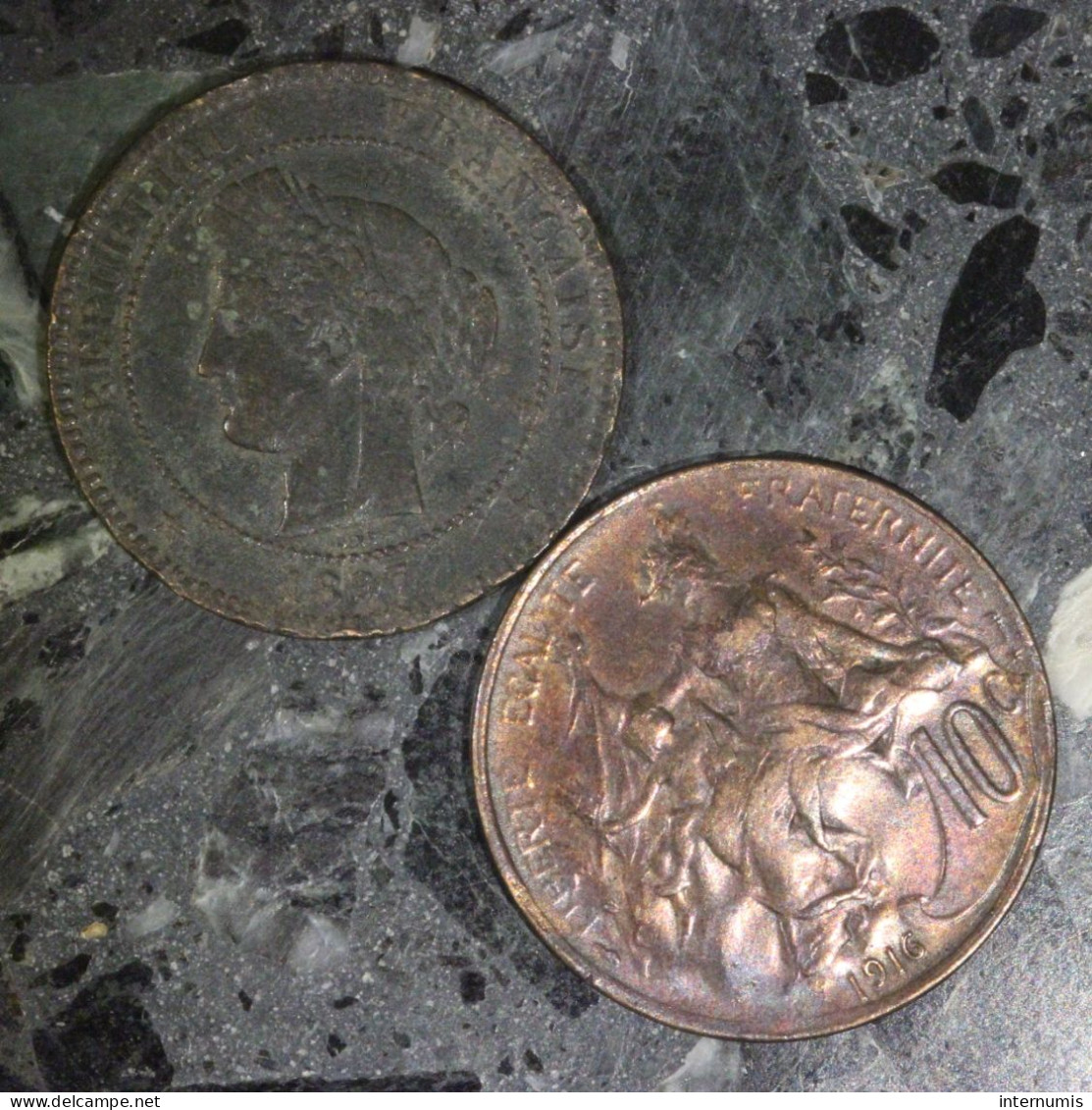 France LOT (2) : 10 Centimes 1897 & 1916 - Kiloware - Münzen