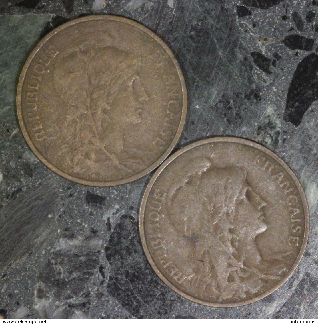 France LOT (2) : 5 Centimes 1916 - Vrac - Monnaies