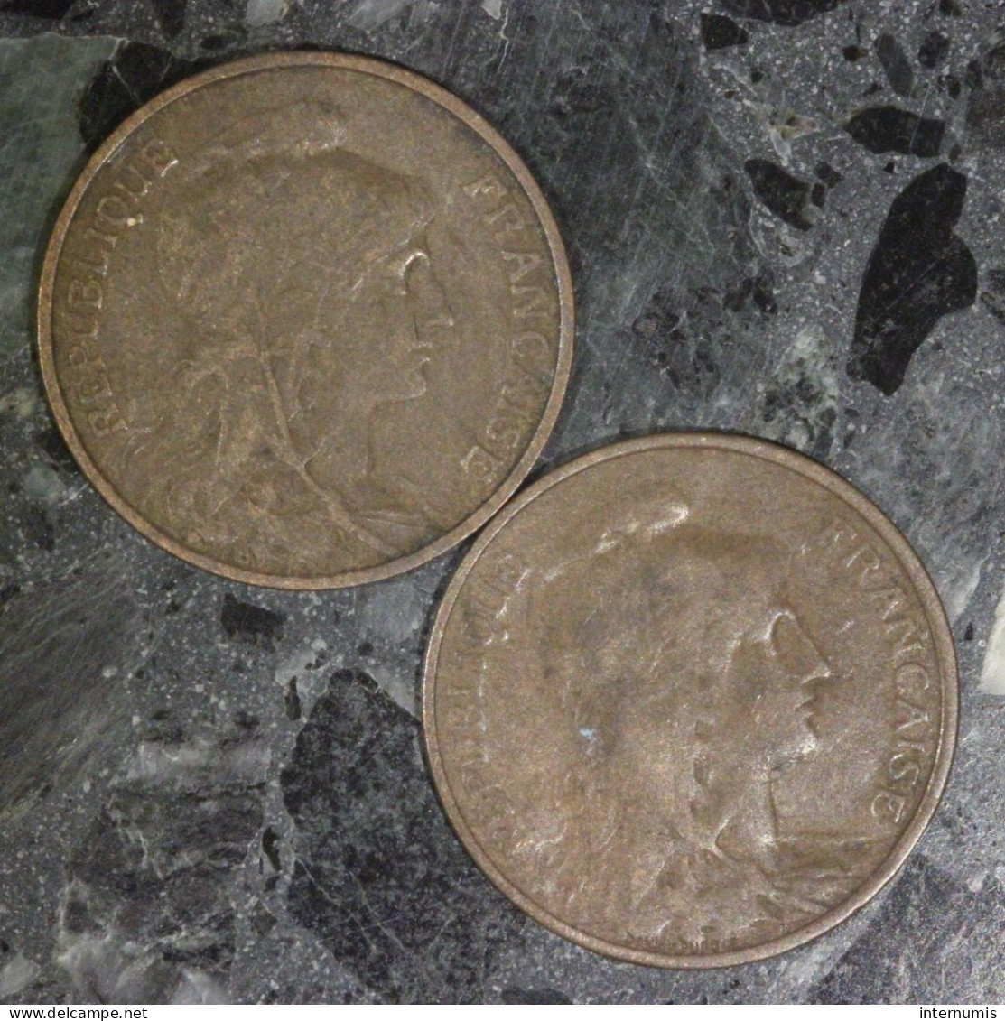 France LOT (2) : 5 Centimes 1916 & 1917 - Kiloware - Münzen