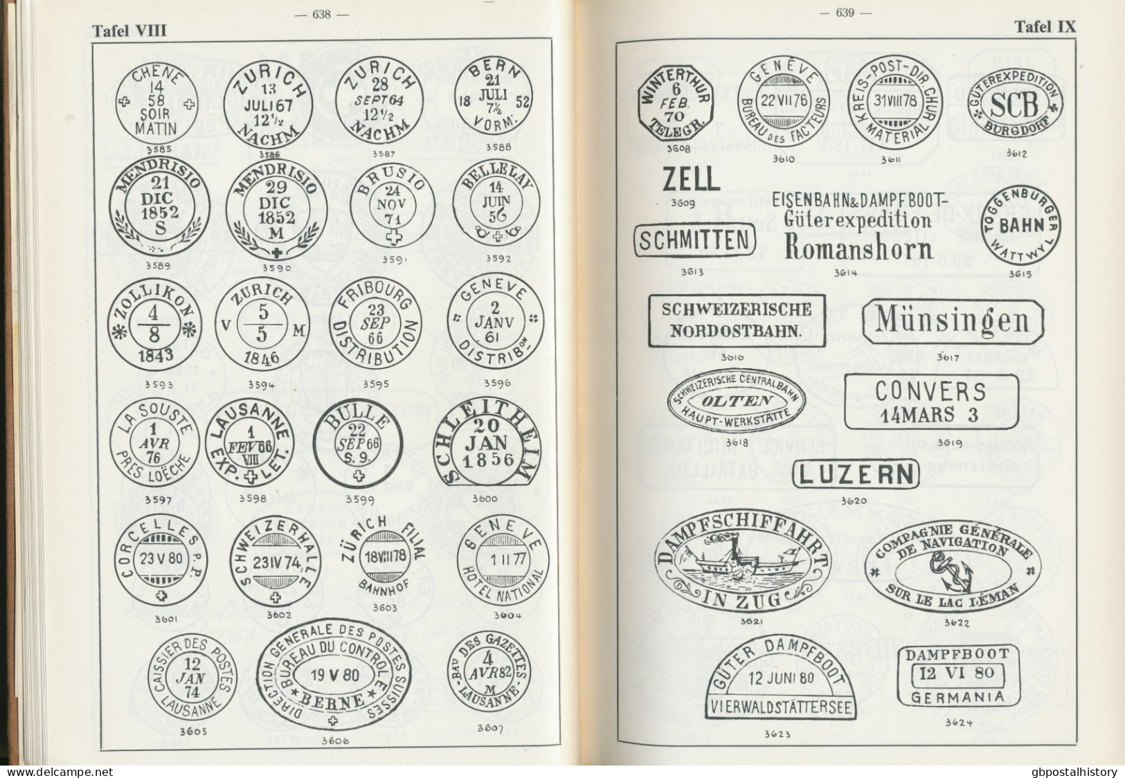 Nachtrag Zum Großen Handbuch Der Abstempelungen Auf Schweizer Marken 1954 213 S - Afstempelingen