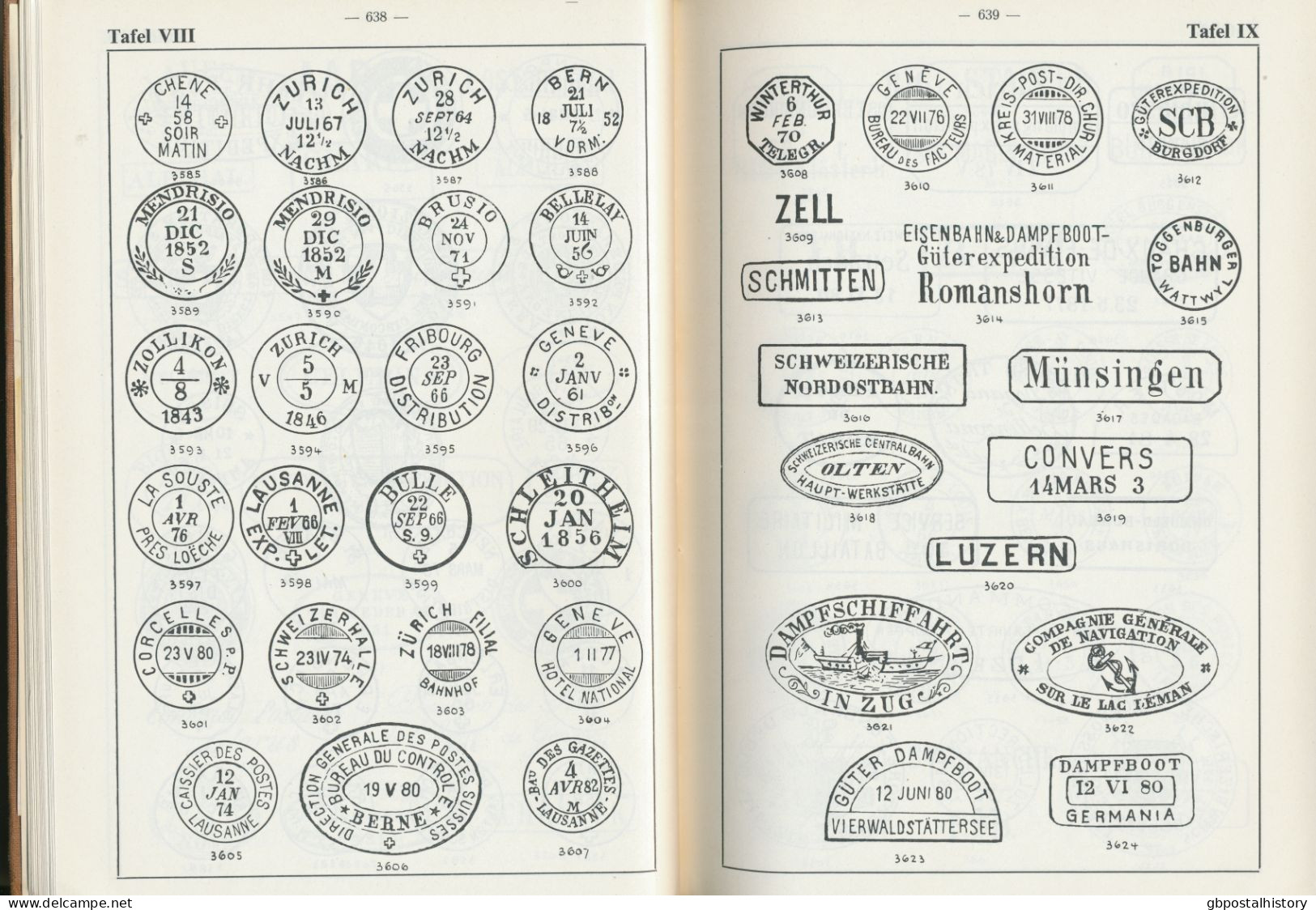 Nachtrag Zum Großen Handbuch Der Abstempelungen Auf Schweizer Marken 1954 213 S - Annullamenti