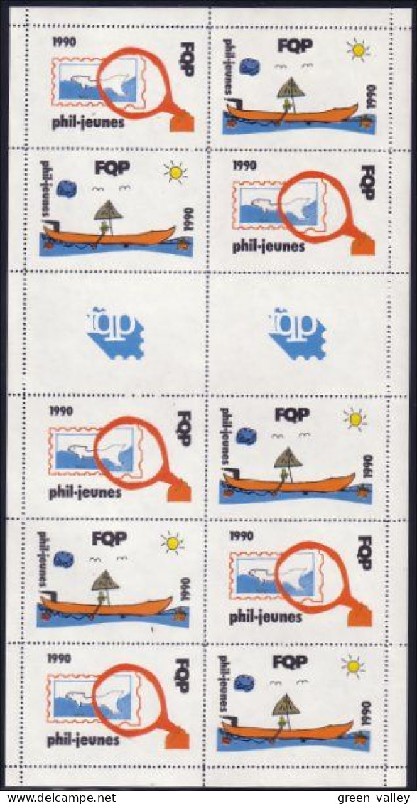 Canada Feuillet Federation Québécoise Philatelie (jeunes) MNH ** Neuf SC(A52-129a) - Werbemarken (Vignetten)