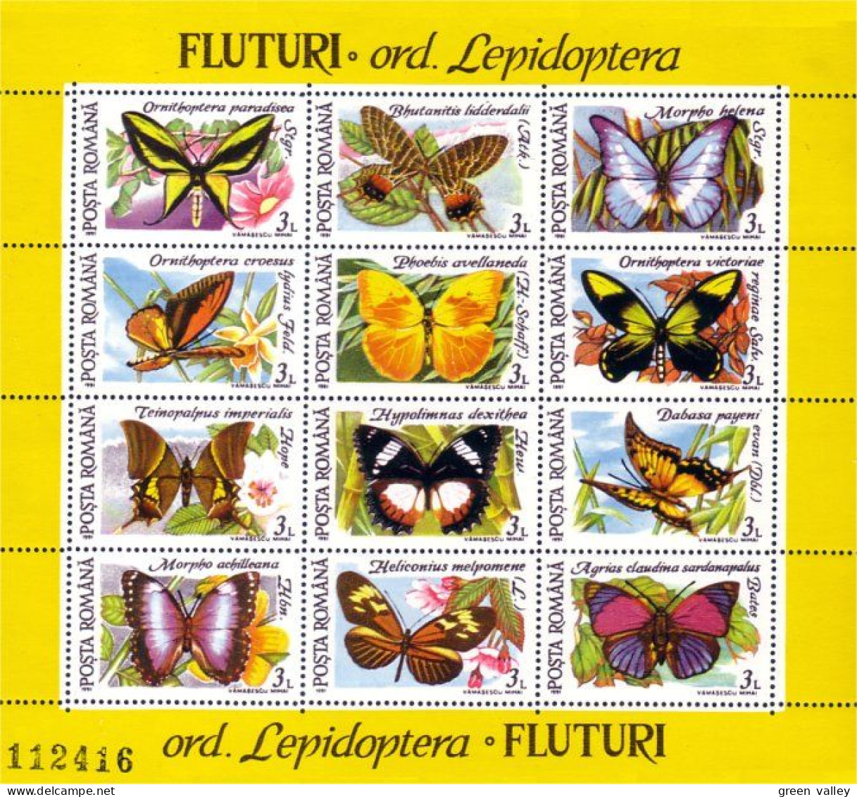 Romania (2) Butterfly Papillon Schmetterlinge Farfala Mariposa Butterflies MNH ** Neuf SC (A52-78b) - Ongebruikt
